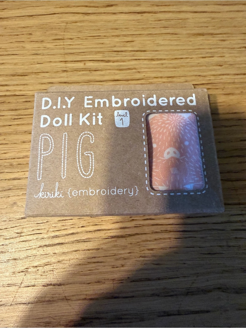 kiriki Embroidered  Doll Kit . Pig.- Pink DIY Sewing Kit